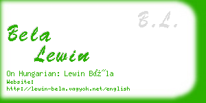 bela lewin business card